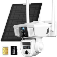 4G Cellular Security Camera, 4K Wireless Outdoor Solar Cam 3 Lens, LTE or WiF...