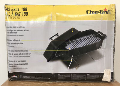 NEW Char-Broil Gas Grill 190 Table Top Portable Camping Porcelain Coated NIB