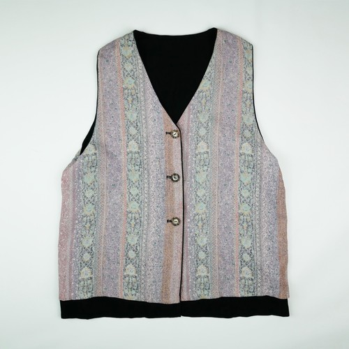 vintage womens 90s 2000s pink waistcoat top pastel blouse jacket medium 12 14 - Picture 2 of 10