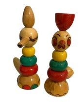 Russian Wooden Bead Stack Toys Fox Chicken Baby Toy Colored Beads 7  