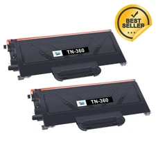 2PK TN360 Toner Cartridge Compatible With Brother DCP-7030 DCP-7040 DCP-7045N