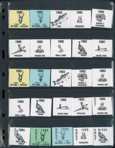 STANDING ROCK SIOUX TRIBE Indian Reservation Hunting, Game, Fishing Stamps - BBB - Afbeelding 1 van 2