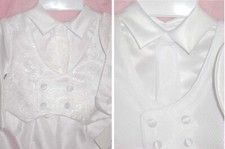 Boy Christening Baptismal Set Brocade/Dobby Weave Vest Hat Pants Tie Set NEW