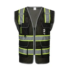 9 Pockets Reflective Mesh Safety Vest For Men Hivis Work Vest For Construction C