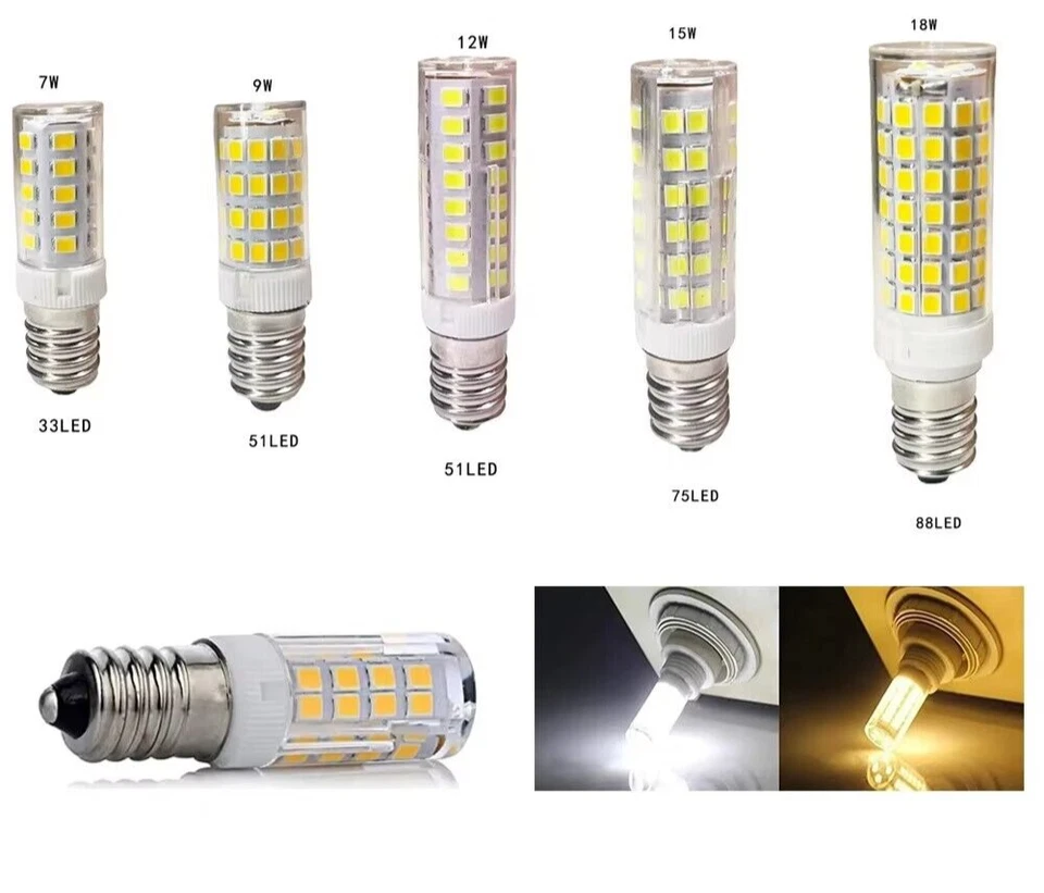 E14 LED Corn Bulb Warm/Neutral/Cool White7W 9W 12W 15W 18W Bright Lamp 220V UK - Image 3 of 4