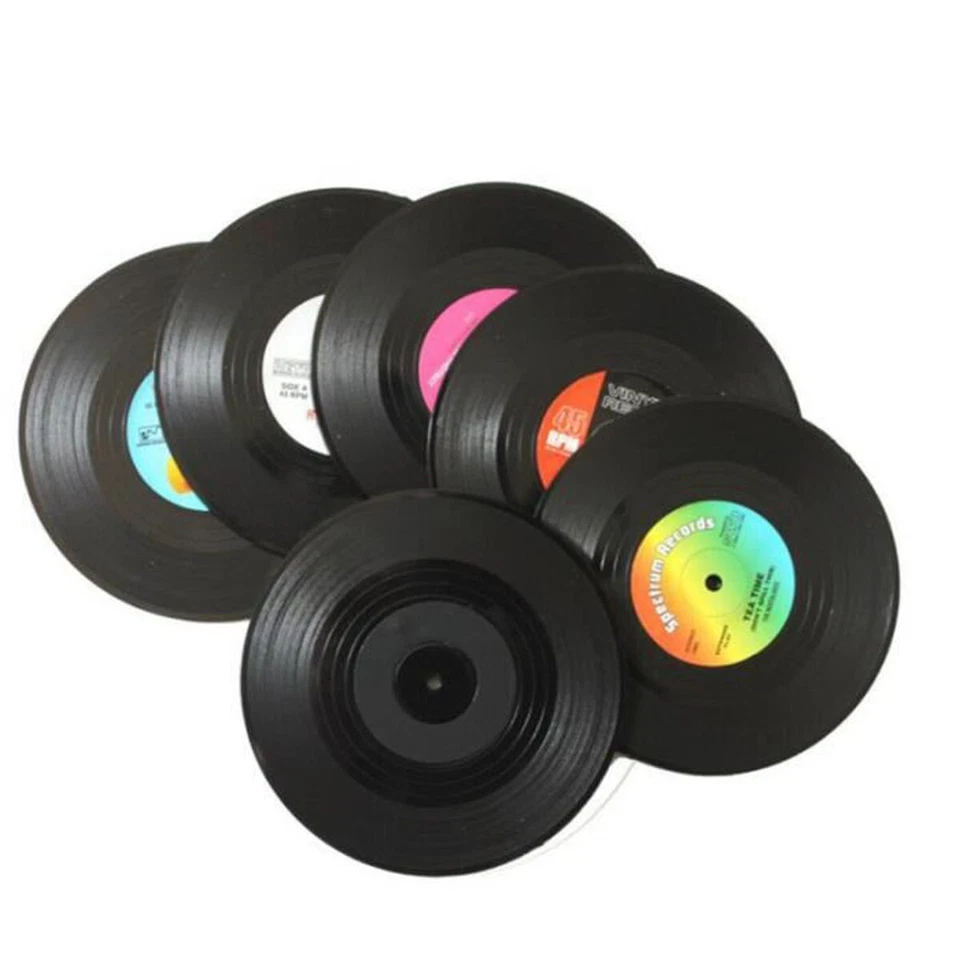 Biancheria intima in vetro rotondo vintage CD vinile portabicchieri - Immagine 3 di 4