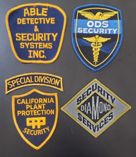 VINTAGE 6 SECURITY SERVICES DETECTIVE OFFICER GUARD EMBROIDERED PATCH LOT RARE