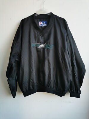 Vintage Pro Player Philadelphia Eagles NFL Pullover Jacke XL schwarz