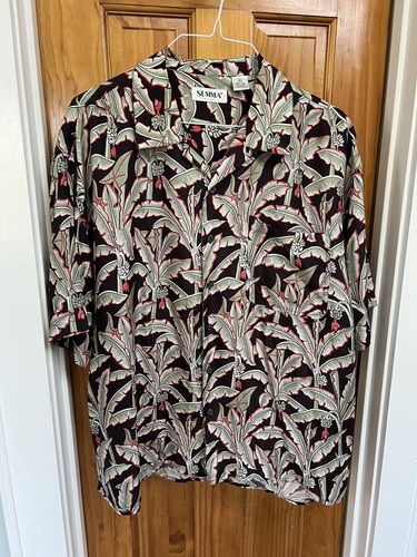 Summa silk shirt Mens XL tropical 