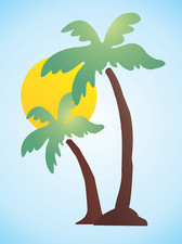 Palm Tree Stencil Tropical Sun Beach Hawaii Home DIY Art Craft Signs Joanie