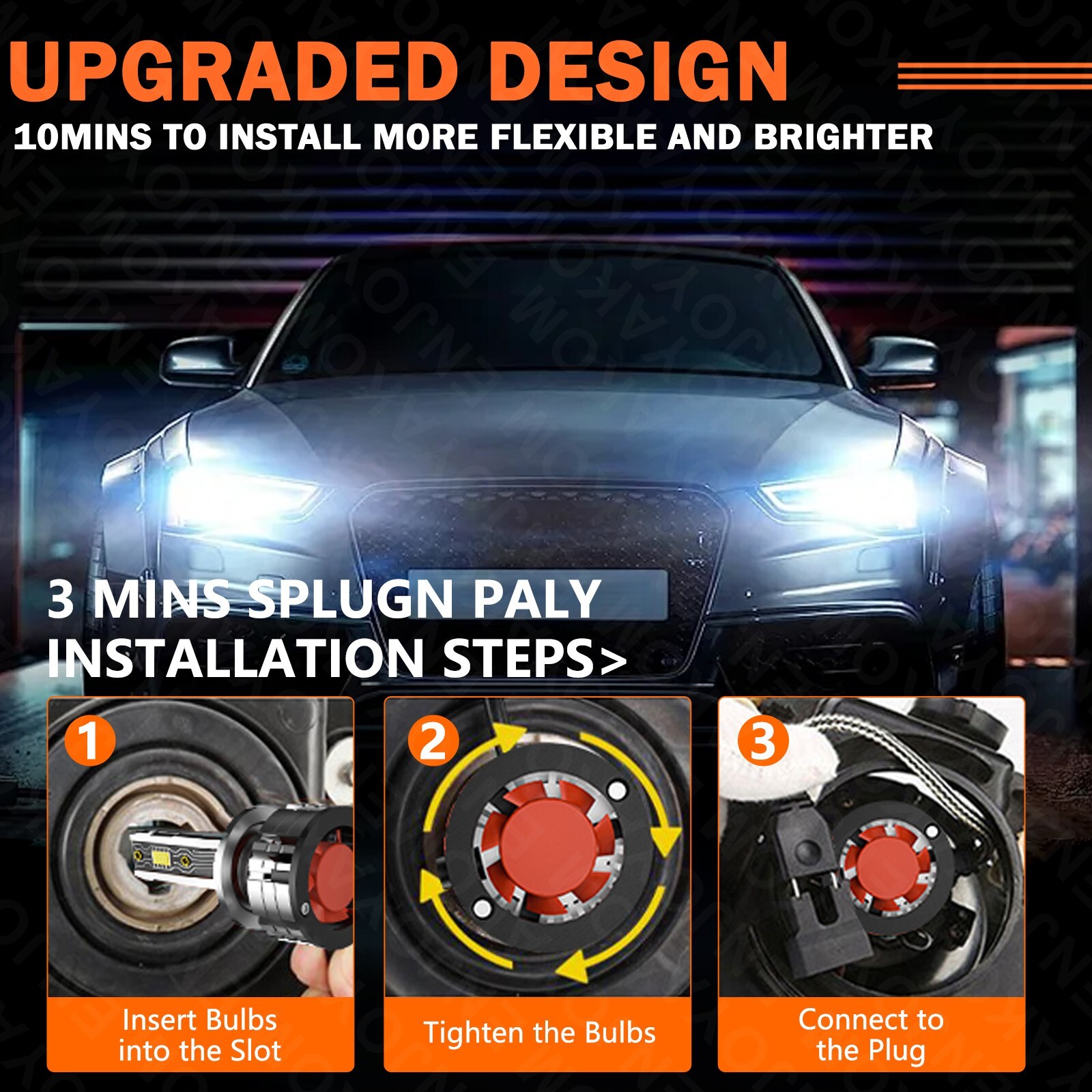 For GMC K2500 1988-2000 4x LED Headlight Bulbs High Low Beam Kit 6000K White