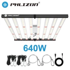 PHLIZON 640w LED Grow Light 8Bar Samsung Diode Full Spectrum Indoor Growing Lamp