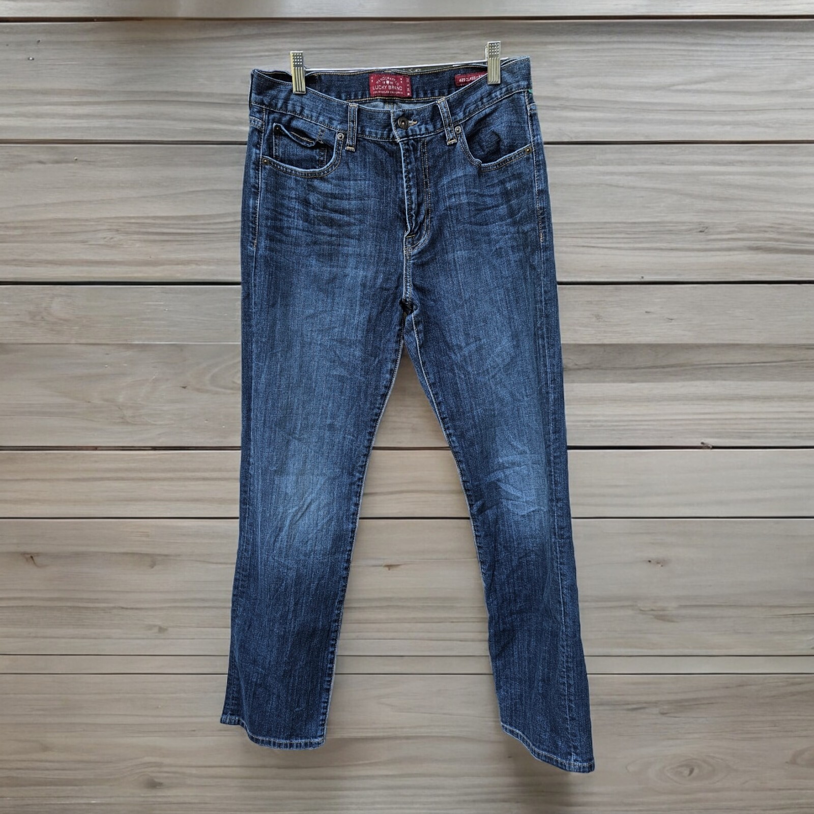 Men 31 X 32 Blue Stretch Medium Wash Zip