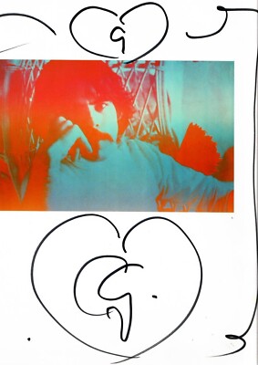 Peter Max Signed ''G'' Heart Sketch (taken from a signed book) Unique