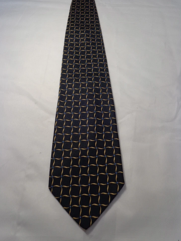 CORBATA HOMBRE HOY NEGRO CON DORADO Y AZUL 4 X 59 Foto 2 de 4