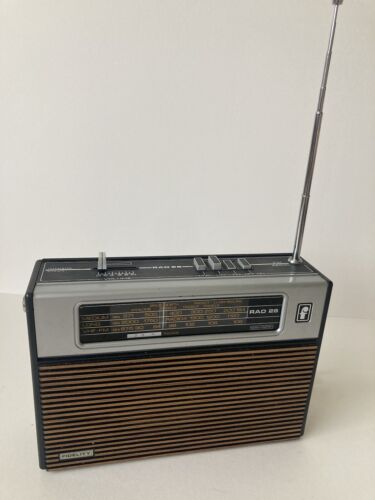 Fidelity RAD 28 AM/FM Transistor Radio 1970s Mains Tested Working!! - Afbeelding 1 van 6