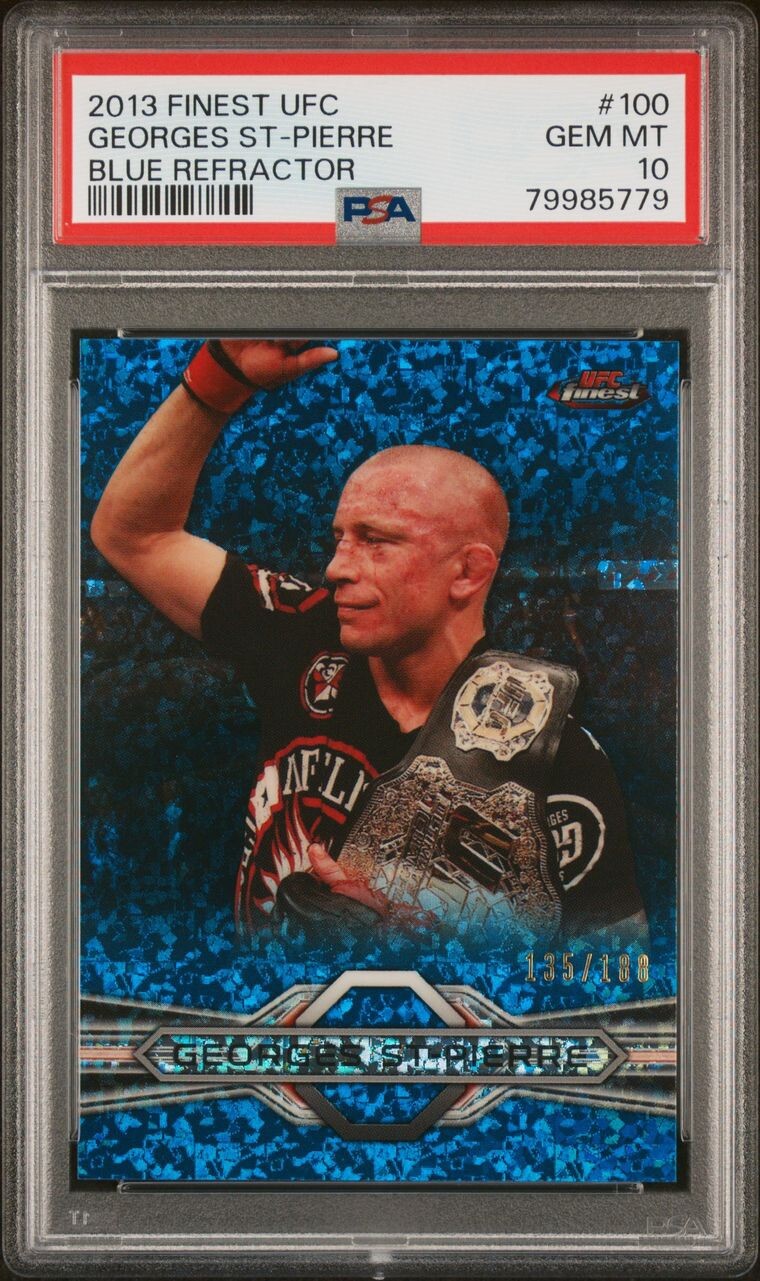 PSA 10 GM 2013 FINEST UFC BLUE REFRACTOR #’d 135/188 GEORGES ST-PIERRE