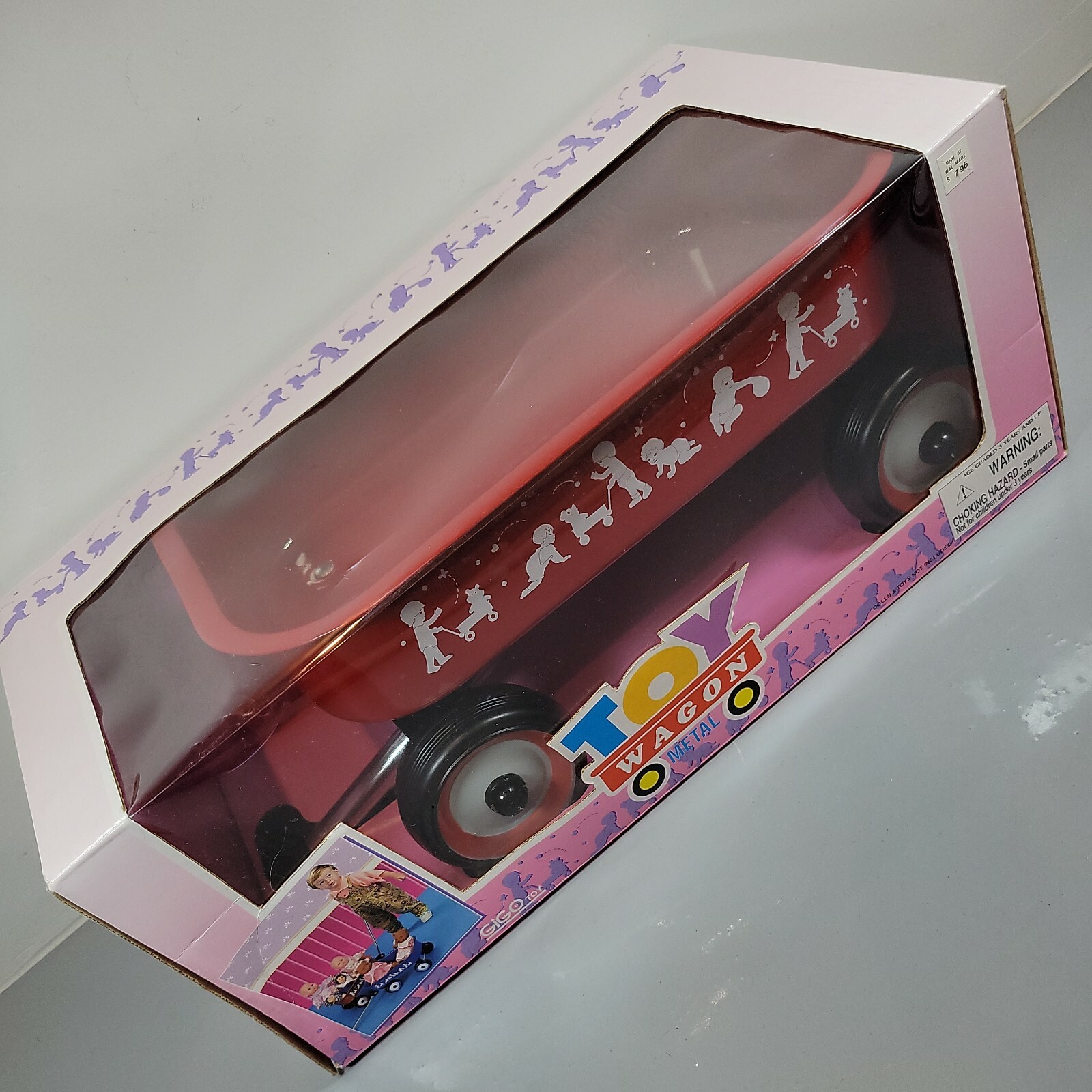 Vintage GIGO Metal Toy Wagon For Dolls Display. Red NIB. Never Opened