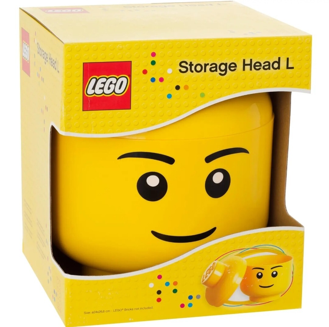 LEGO STORAGE HEAD LARGE BOYS BRAND NEW IN BOX FREE P&P