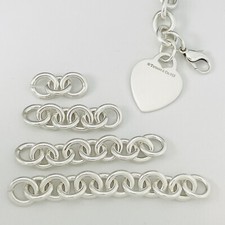 Tiffany Blank Heart Tag Charm Bracelet Lengthen Extension Repair Chain Links