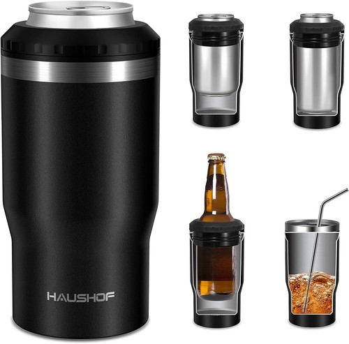 HAUSHOF 12 oz Can Cooler 4 in 1 Double Walled Can Insulator Stainless Steel Cans - Afbeelding 16 van 21
