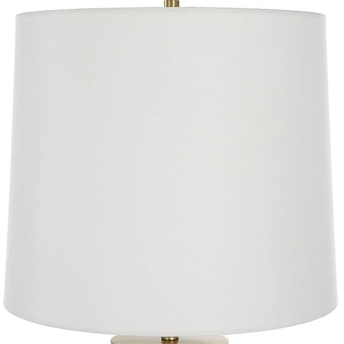 Uttermost Trentino 1-Light Glass & Fabric Table Lamp in White/Emerald Green - Picture 3 of 6