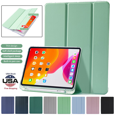 for iPad 10.2'' 9th 8th 7th Gen Case Air 11 M2 Stand Leather Cover W/Pencil Slot