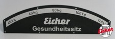 Alublech - Einstell-Skala für Eicher Gesundheitssitz