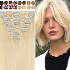 8A Clip In Extensions, 100 Real Remy Human Hair 8PCS Hairpiece Full Head 8Inch