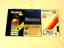  factory Sealed Lot of 3 Beta L-750 blank tapes - Scotch - Betamax - Sony NEW