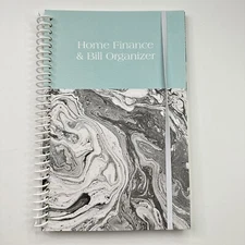Home Finance Bill Organizer w/ Pockets Monthly Budget Planner Marble Swirl