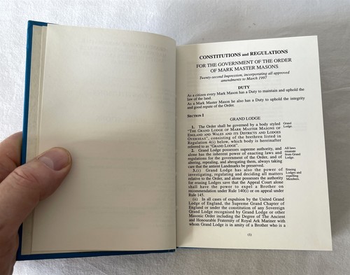 Vintage Masonic Mark Hardback Book 1997 Constitutions and Regulations #569 - Imagen 6 de 12