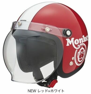 HONDA Monkey ジェットヘルメット クリーム/レッド HONDA MONKEY genuine open face helmet asian fit from japan