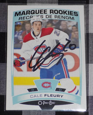 Cale Fleury Signed O Pee Chee Hockey Card Montreal Canadiens