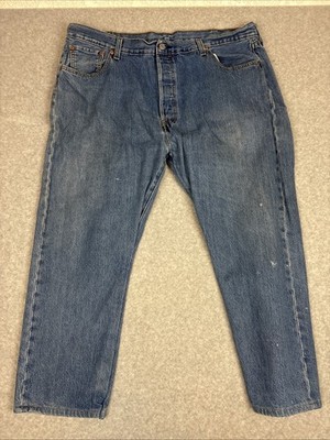 Levis Straus Mens 501 Button Fly High Rise Jeans 42x30 (Actual 41 x 25.5 Hemmed)