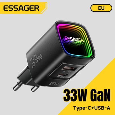 Essager GaN 33W USB Type C Charger Wall PD Fast Charger Adapter For iPhone 17 16