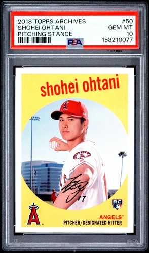 2018 TOPPS ARCHIVES PITCHING STANCE #50 SHOHEI OHTANI ROOKIE RC PSA 10