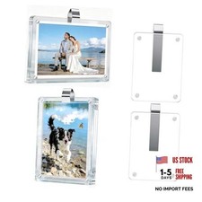 4 Packs Car Visor Photo Clips - 2.4x3.5 Inch Acrylic Magnetic 6x9CM/2.3x3.5IN