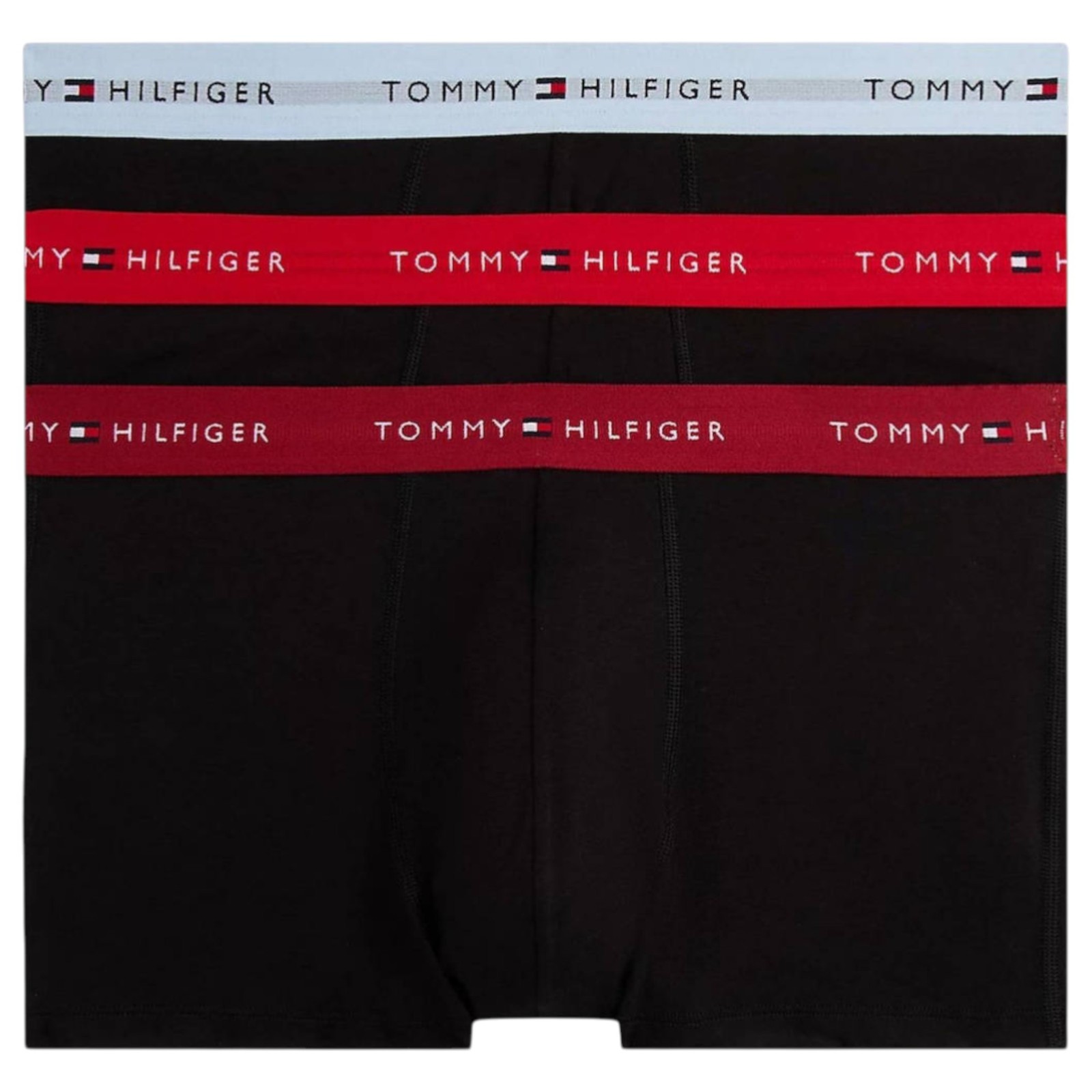 3 x Tommy Hilfiger Mens Essential Cotton Trunks Boxer Black Multi Underwear image 2