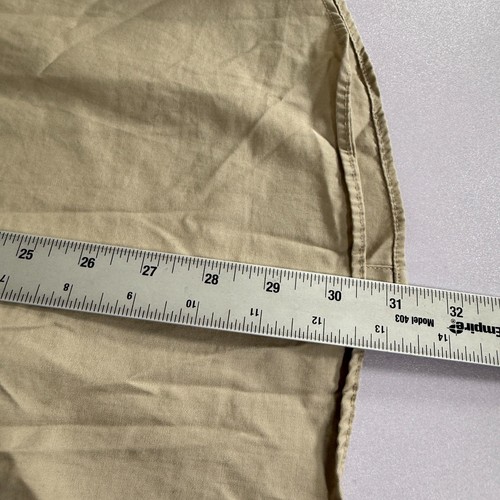 LL Bean Shirt Mens Small Tan Khaki Button Up Safari Outdoor GI Long Sleeve - Picture 7 of 8