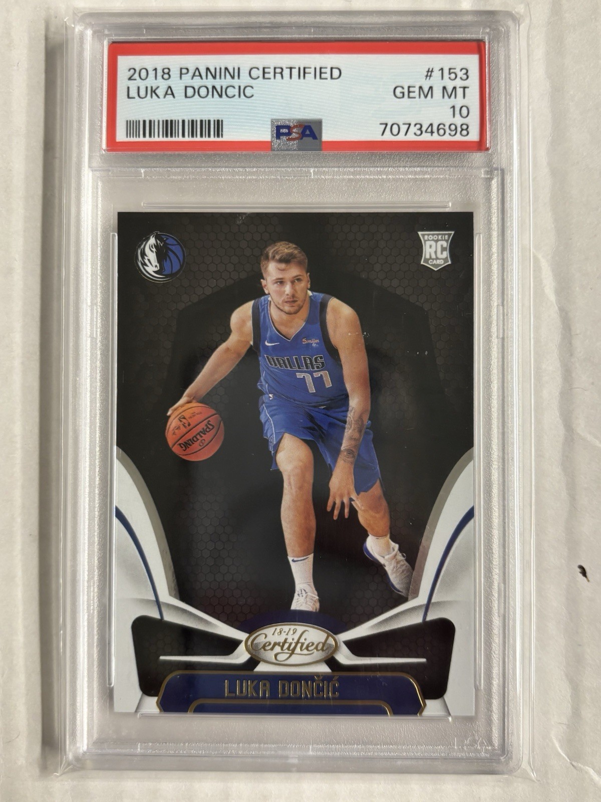 2018 Certified Luka Doncic Rookie 153 PSA 10 Lakers