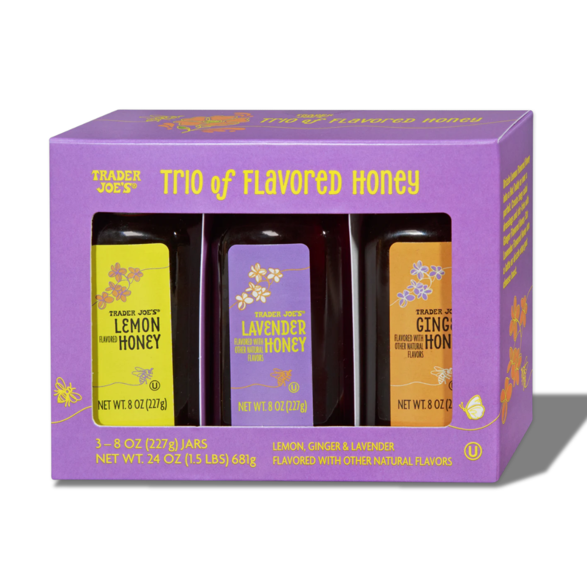 Trader Joe's Trio of Flavored Honey 3 Jars 24oz – Lemon Lavender