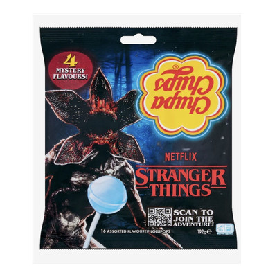 Chupa Chups Stranger Things 16 Assorted Flavored Lollipops Bag 192g