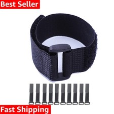 Fastening Hook and Loop Cable Straps,10Pack Black Self-Adhesive Cable Ties,Ny...