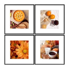 Golden State Art 4 Pack 12x12 Black Aluminum Picture Frame Mat 8x8