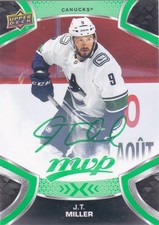 2021/22 MVP..J.T. MILLER..GREEN SCRIPT..SP..# 169..CANUCKS..COMBINED SHIP