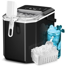 Countertop Ice Maker, 26.5Lbs/24H, 9 Bullet Cubes in 6 Mins, Self-Cleaning Po...