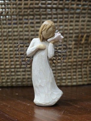 Willow Tree Thinking of You Angel Figurine, Susan Lordi, Painted Resin 2004