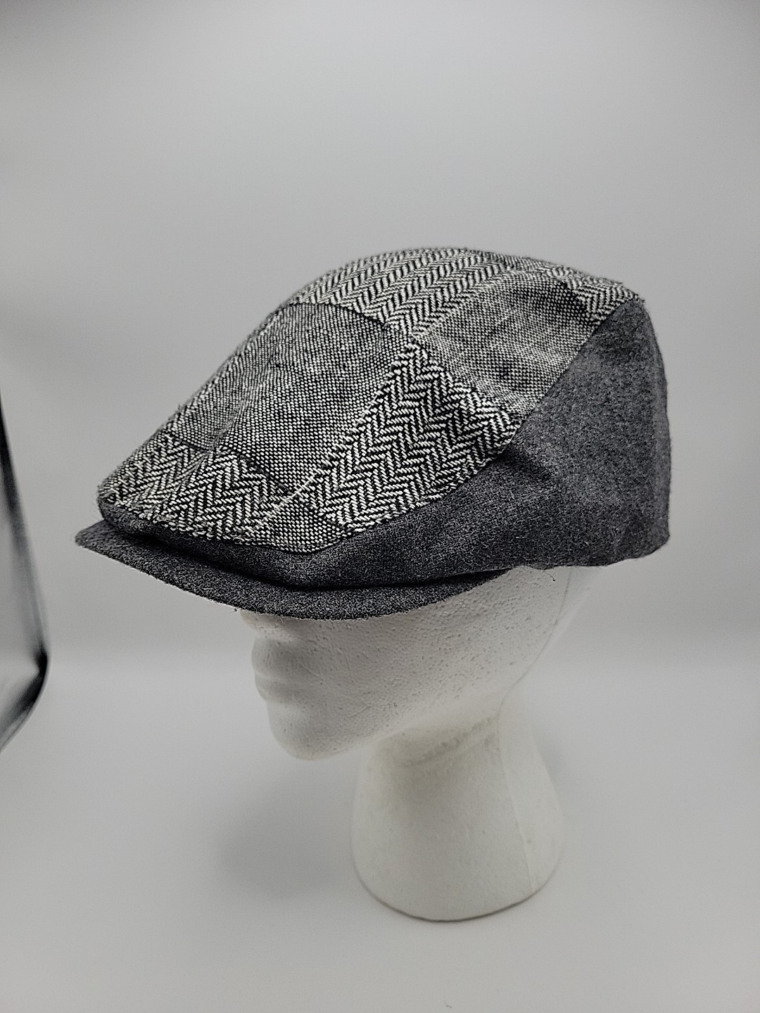 DPC Patchwork Flat Cap Hat Gray Wool Blend Ivy Ne… - image 3