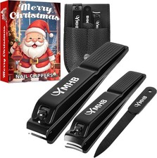 Nail Clippers Set, Ultra Sharp Toenail and Fingernail Clipper, Black